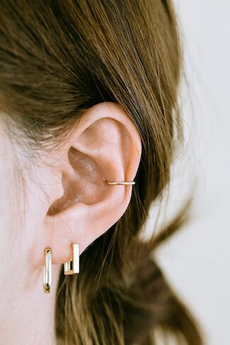 14K Solid Gold 18g Tragus Cartilage Helix Daith Snug Conch Jewelry Hoop Clicker Ring in Saudi Arabia