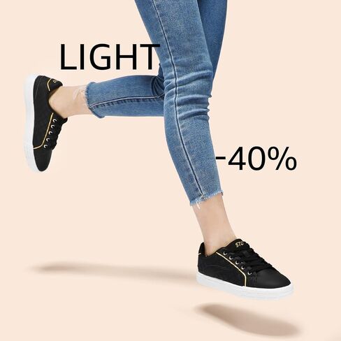 أحذية رياضية نسائية أنيقة برباط من STQ، أحذية كاجوال مريحة وخفيفة الوزن ومبطنة للتنس in Kuwait