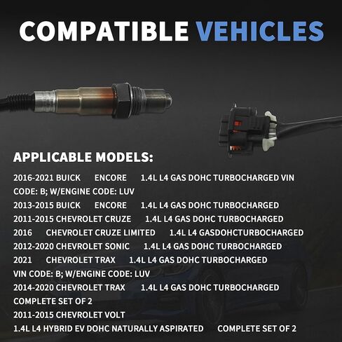 مستشعر الأكسجين 234-4528 مستشعر O2 متوافق مع Chevy Cruze 1.4L 1.8L 2011-2016، متوافق مع Chevy Sonic 2012-2020، متوافق مع Buick Encore 2013-2021 in Kuwait