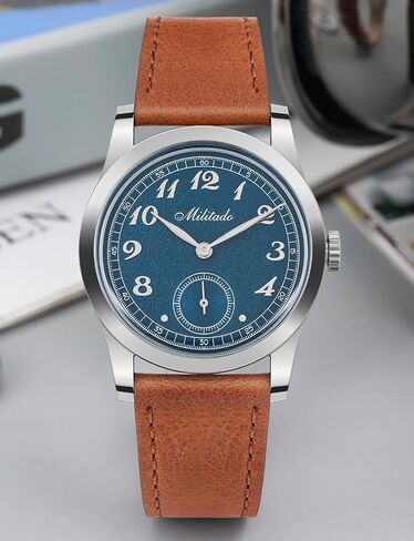 TACTICAL FROG Militado ML01 Watches for Men Analog VD78 Quartz 36mm Leather Watch Business Work Sport Casual Dress Men's Watches for Men,100m Waterproof in Saudi Arabia