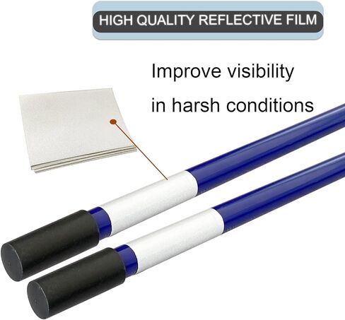 Snow Plow Blade Markers Guides 24''Blue 304 Stainless Steel Vertical Stud Bracket for Most Blizzard Boss SNO-Way Western Meyer Polaris plow Mark The Edge of The Plow in Saudi Arabia