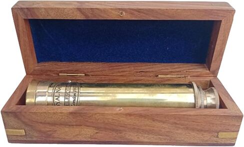 Captains Pirates Telescope Spyglass For Gift Adults Portable Collapsible Handheld Telescope Monocular Adventure Factory Brass decorative Nautical For Navy And Outdoor Spyglass Finish Box in Saudi Arabia