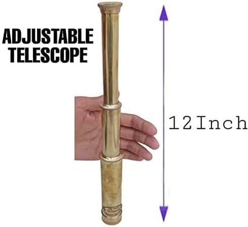 Captains Pirates Telescope Spyglass For Gift Adults Portable Collapsible Handheld Telescope Monocular Adventure Factory Brass decorative Nautical For Navy And Outdoor Spyglass Finish Box in Saudi Arabia