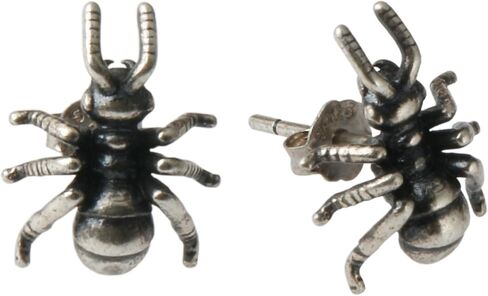 أقراط كاكيكاكي الفريدة من نوعها من الفضة الإسترلينية عيار 925 على شكل نملة واقعية للنساء والرجال in Kuwait