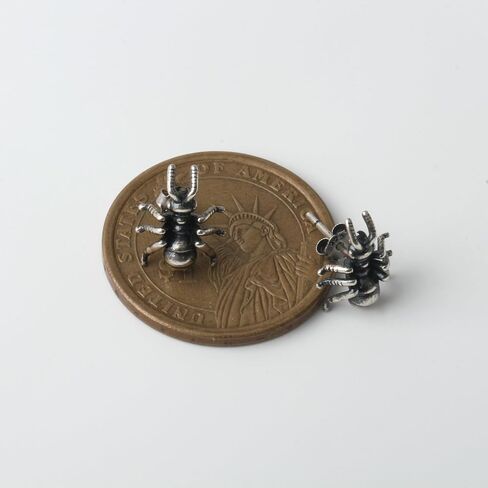 أقراط كاكيكاكي الفريدة من نوعها من الفضة الإسترلينية عيار 925 على شكل نملة واقعية للنساء والرجال in Kuwait