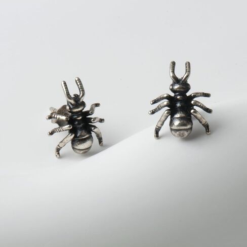 أقراط كاكيكاكي الفريدة من نوعها من الفضة الإسترلينية عيار 925 على شكل نملة واقعية للنساء والرجال in Kuwait