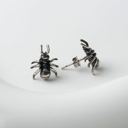 أقراط كاكيكاكي الفريدة من نوعها من الفضة الإسترلينية عيار 925 على شكل نملة واقعية للنساء والرجال in Kuwait