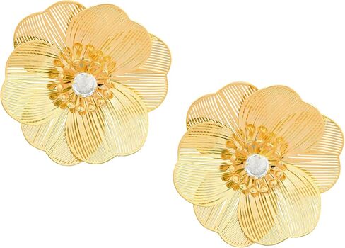 Elegant Dainty Statement Chunky Flower CZ Stud Earrings for Women, Floral Jewelry Accessories Romantic Cool Gifts for Women in Saudi Arabia