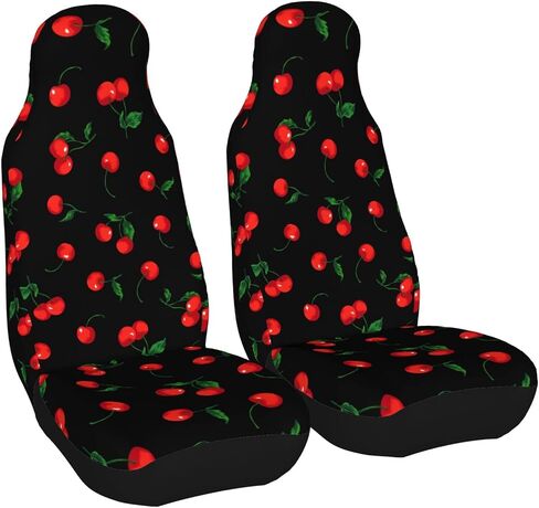 Dujiea Colorful Dog Cat Paw Print Car Front Seat Covers 2 Pcs Universal Auto Seat Covers Front Seats Only, Vehicle Bucket Seat Protectors Fit for Most Car SUV Sedan and Truck in Kuwait
