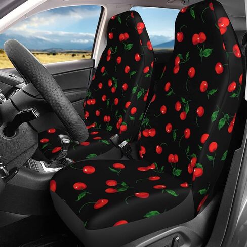 Dujiea Colorful Dog Cat Paw Print Car Front Seat Covers 2 Pcs Universal Auto Seat Covers Front Seats Only, Vehicle Bucket Seat Protectors Fit for Most Car SUV Sedan and Truck in Kuwait
