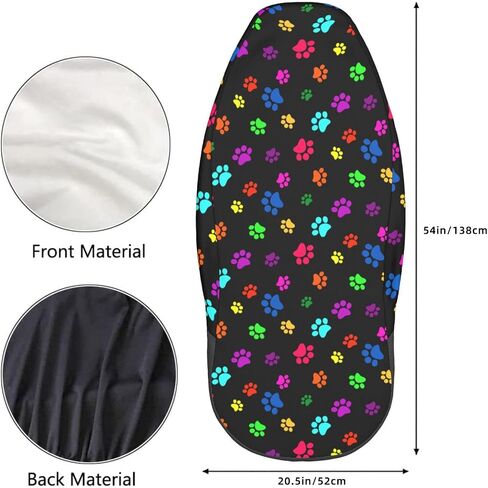 Dujiea Colorful Dog Cat Paw Print Car Front Seat Covers 2 Pcs Universal Auto Seat Covers Front Seats Only, Vehicle Bucket Seat Protectors Fit for Most Car SUV Sedan and Truck in Kuwait