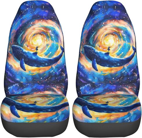 Dujiea Colorful Dog Cat Paw Print Car Front Seat Covers 2 Pcs Universal Auto Seat Covers Front Seats Only, Vehicle Bucket Seat Protectors Fit for Most Car SUV Sedan and Truck in Kuwait