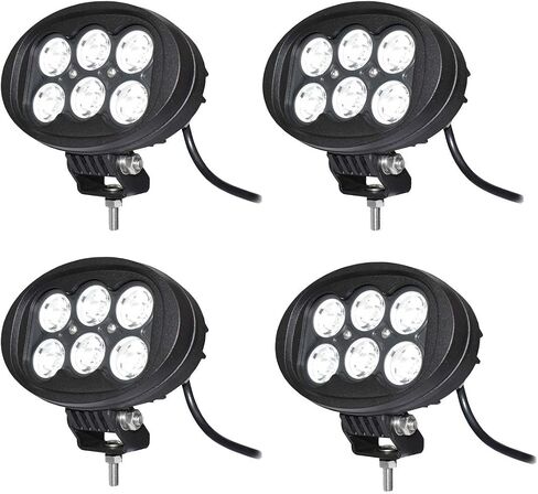 Super Bright Offroad LED Work Light & Fender Light for John Deere Tractor & Versatile Agri Vehicles, 4x6 inch Oval, 6000K Cool-White Long Range Focused Spot Beam, Corrosion/Vibration Resistant, 4-Pack in Saudi Arabia