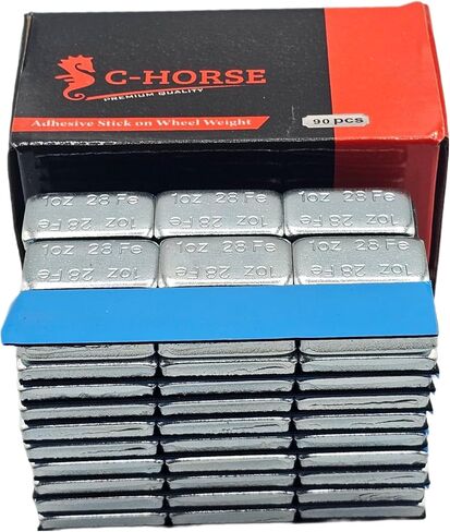 أوزان العجلات C-HORSE - 1.00 أونصة، شريط لاصق أزرق - ملصقات موازن الإطارات عالية الجودة - سيارة متينة، مركبة، ملحقات السيارات، أجزاء (أسود، 6 صناديق) in Kuwait