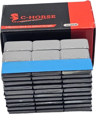 أوزان العجلات C-HORSE - 1.00 أونصة، شريط لاصق أزرق - ملصقات موازن الإطارات عالية الجودة - سيارة متينة، مركبة، ملحقات السيارات، أجزاء (أسود، 6 صناديق) in Kuwait