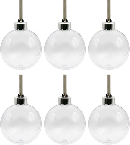 Creative Hobbies Clear Acrylic Photo Ornament Ball, 80mm (3.15 Inch), with Silver Cap and Hanger Cord | 6 Pack in Saudi Arabia