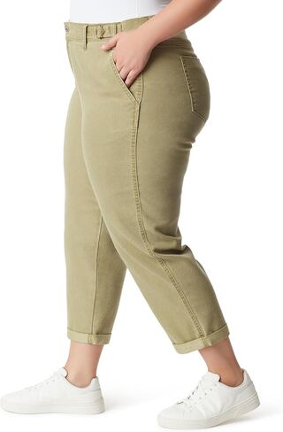 Jessica Simpson Women's Mika Bestie Chino Slim Ankle with Adjustable Waistband Plus in Saudi Arabia