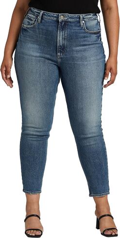 Silver Jeans Co. Women's Plus Size High Rise Tapered Leg Mom Jean in Saudi Arabia