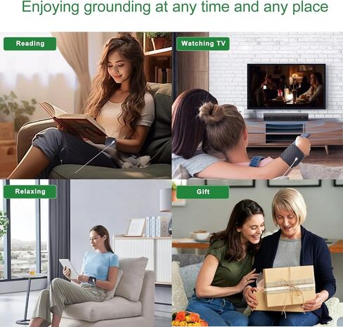 حزام معصم مؤرض، سوار معصم مؤرض مع سلك أرضي بطول 15 قدمًا، حزام أرضي للتوصيل بالأرض، شريط علاج مؤرض لتحسين النوم وتقليل الالتهاب in Kuwait