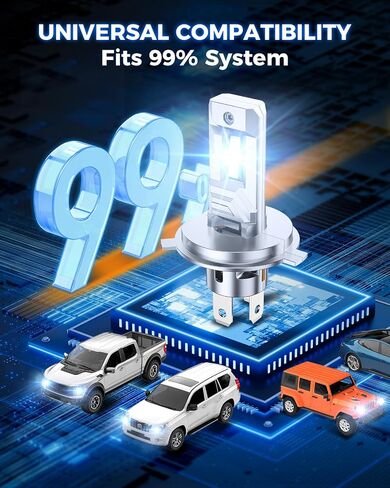 Marsauto H13/9008 Fog Light Bulbs, Brighter 34000LM 800% Light Bulbs with Turbo Fan,5 Mins Quick Installation, IP67 Waterproof Bulbs, Pack of 2 in Saudi Arabia