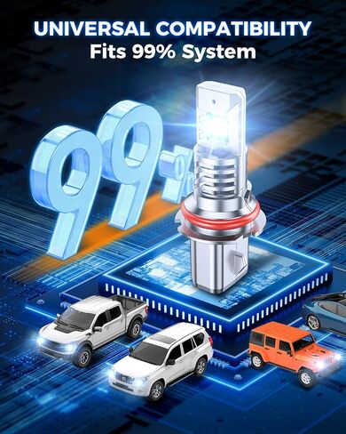 Marsauto H13/9008 Fog Light Bulbs, Brighter 34000LM 800% Light Bulbs with Turbo Fan,5 Mins Quick Installation, IP67 Waterproof Bulbs, Pack of 2 in Kuwait