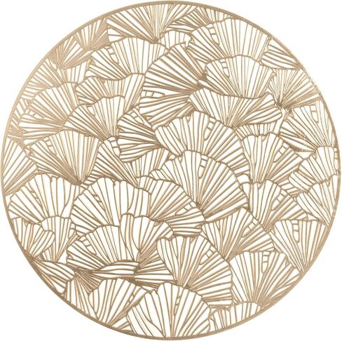 Home Details 4 Pack Round Shell Laser Cut Placemat, Kitchen, Dinning Room, Place Setting, Décor, Gold in Kuwait