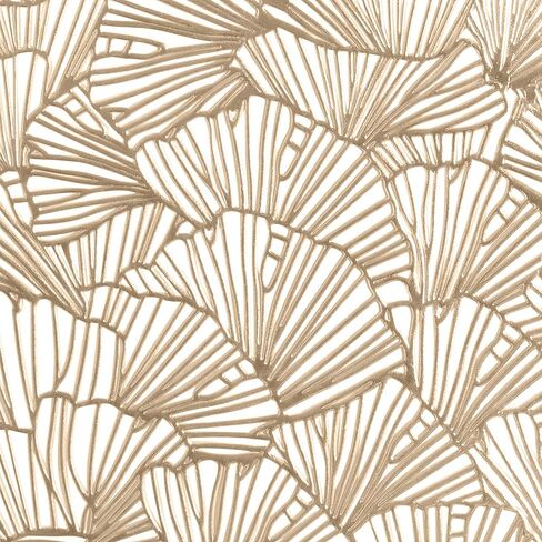 Home Details 4 Pack Round Shell Laser Cut Placemat, Kitchen, Dinning Room, Place Setting, Décor, Gold in Kuwait
