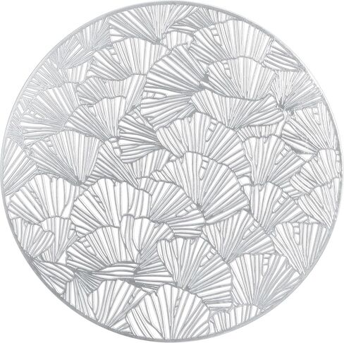 Home Details 4 Pack Round Shell Laser Cut Placemat, Kitchen, Dinning Room, Place Setting, Décor, Gold in Kuwait