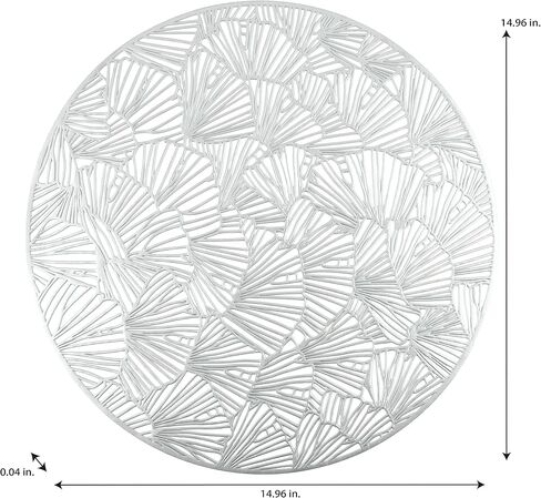 Home Details 4 Pack Round Shell Laser Cut Placemat, Kitchen, Dinning Room, Place Setting, Décor, Gold in Kuwait