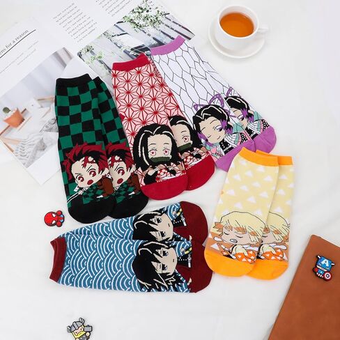 جوارب G-Ahora Cartoon Kitty Sock Kawaii Kitty Characters جوارب كاحل قطنية كاجوال 5 أزواج/مجموعة in Kuwait