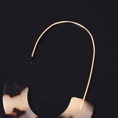 Acrylic Earrings Statement Tortoise Hoop Earrings Resin Wire Drop Dangle Earrings Fashion Jewelry For Women in Kuwait