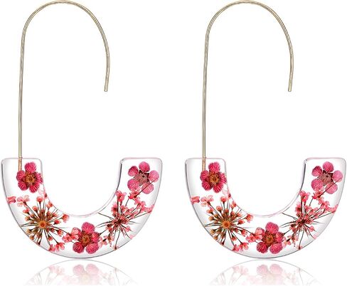 Acrylic Earrings Statement Tortoise Hoop Earrings Resin Wire Drop Dangle Earrings Fashion Jewelry For Women in Kuwait