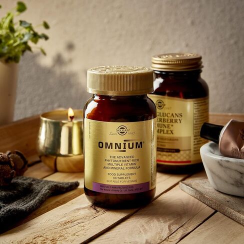 Solgar Omnium - 90 قرصًا - مركب المغذيات النباتية + تركيبة الفيتامينات والمعادن المتعددة - غير معدلة وراثيًا، نباتي، خالي من الغلوتين - 45 وجبة in Kuwait