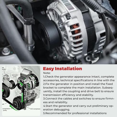 مولد كهربائي 12 فولت 150 أمبير متوافق مع كيا سيدونا/كادينزا/سورينتو/K900 2011-2018 3.3/3.5/3.8L، لسيارة Genesis Azera 2012-2017، لسيارة Hyundai Santa Fe/XL 2013-2018 3.3L، استبدال المولد 11591/11686N in Kuwait