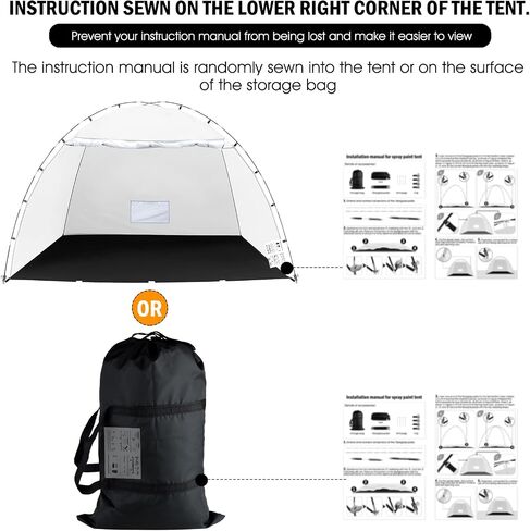 Portable Paint Booth Tent, Siebwin Large 8x6x6ft Spray Paint Tent with Built-in Floor & Mesh Screen & Windproof Hooks for Furniture DIY Hobby Tool Spray Paint Shelter, Gray in Saudi Arabia