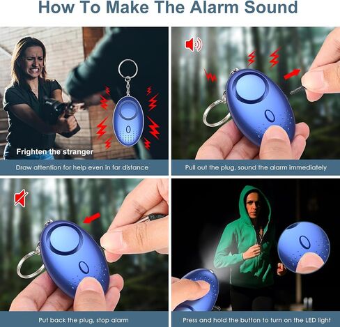 Safety Keychain Set for Women with Personal Alarm, Pom Pom, Whistle, Card Wallet, Bottle Opener, Lipstick Cover in Saudi Arabia