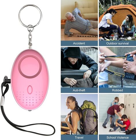Safety Keychain Set for Women with Personal Alarm, Pom Pom, Whistle, Card Wallet, Bottle Opener, Lipstick Cover in Saudi Arabia