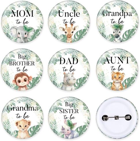 Mexican Fiesta Baby Shower Family Pins, 8Pcs Taco Badges Pin Back Buttons, Mom Dad Uncle Aunt Grandpa Grandma Big Sister Brother to Be Party Favors Accessories, 2.3 Inch in Kuwait