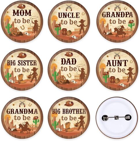 Mexican Fiesta Baby Shower Family Pins, 8Pcs Taco Badges Pin Back Buttons, Mom Dad Uncle Aunt Grandpa Grandma Big Sister Brother to Be Party Favors Accessories, 2.3 Inch in Kuwait