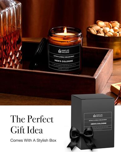 شموع معطرة للرجال | قهوة طازجة برائحة الإسبريسو | فتيل خشبي، يدوم طويلاً، روائح ذكورية | شمعة برطمان الصويا الطبيعية للمنزل، ديكور وسادة البكالوريوس | الهدية المثالية للرجال in Saudi Arabia