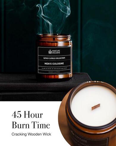 شموع معطرة للرجال | قهوة طازجة برائحة الإسبريسو | فتيل خشبي، يدوم طويلاً، روائح ذكورية | شمعة برطمان الصويا الطبيعية للمنزل، ديكور وسادة البكالوريوس | الهدية المثالية للرجال in Saudi Arabia