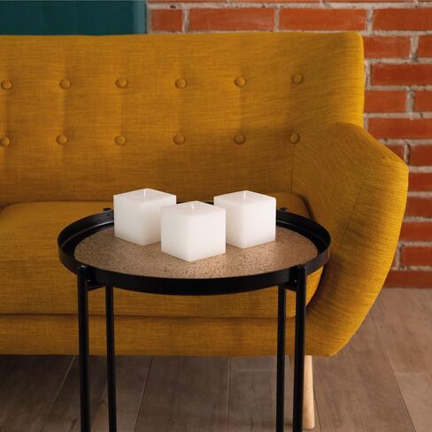 CANDWAX 3x3 Square Candle Set of 3 - Long Lasting Candles Unscented Dripless - Perfect as Home Decor or Wedding Candles - Square Candles White in Saudi Arabia