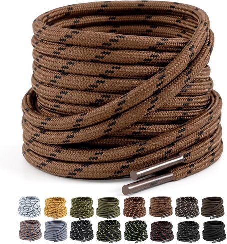 2 Pairs Work Boots Shoe Laces 4.5mm Heavy Duty Hiking Shoelaces for Men & Women in Saudi Arabia