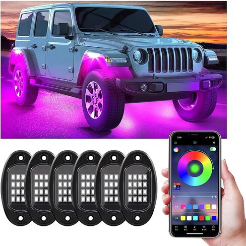 RGB LED Rock Lights Extension Cable, 47 Inch/3.9 Ft RGB Cable Cord for Multi Color Underglow Rock Light Kits, Vehicle Wheel Well Lights Extension Wire, Car Accessories (4PCS) in Saudi Arabia