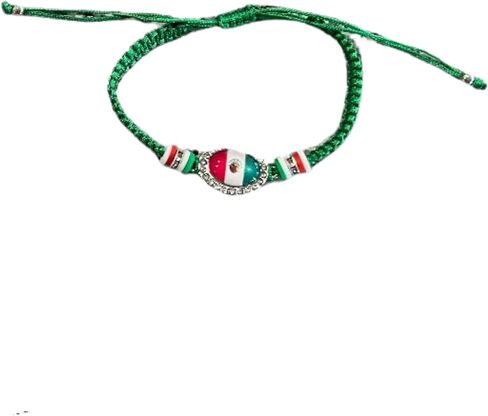 الغداء المال المكسيك العلم المكسيكي قابل للتعديل المعصم التفاف سوار حبل سوار الصداقة سوار الخلخال مجوهرات للنساء - سوار فخر المكسيك - ألوان متنوعة - يتضمن سوار واحد in Kuwait