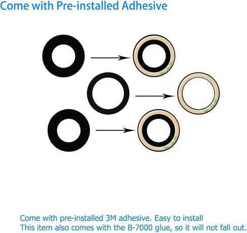 Rear Camera Lens Glass Replacement for iPhone 14 Pro & 14 Pro Max Pre-Installed Adhesive with Installation Manual and Repair Tool Kits(2 Packs) in Kuwait