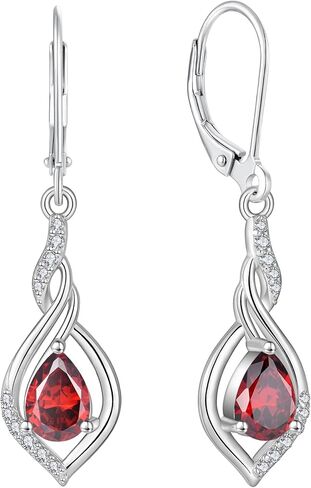 Infinity Dangle Earrings for Women 925 Sterling Silver Twisted Drop Earring Teardrop Birthstone Jewelry in Kuwait
