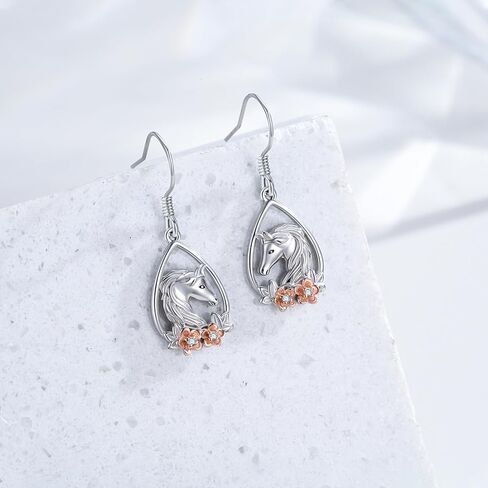 Horse/Highland Cow Earrings for Women 925 Sterling Silver Horse Dangle Drop Earrings Hypoallergenic Highland Cow Jewelry Christmas Birthday Gifts in Kuwait