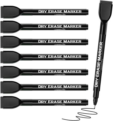 MaxGear Dry Erase Markers Ultra Fine Tip, Magnetic Whiteboard Markers Extra Fine Tip 0.5 mm, Extra Ultra Fine Point Dry Erase Marker with Eraser, Colorful Dry Erase Marker for Office School, 8 Count in Saudi Arabia
