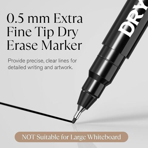 MaxGear Dry Erase Markers Ultra Fine Tip, Magnetic Whiteboard Markers Extra Fine Tip 0.5 mm, Extra Ultra Fine Point Dry Erase Marker with Eraser, Colorful Dry Erase Marker for Office School, 8 Count in Saudi Arabia